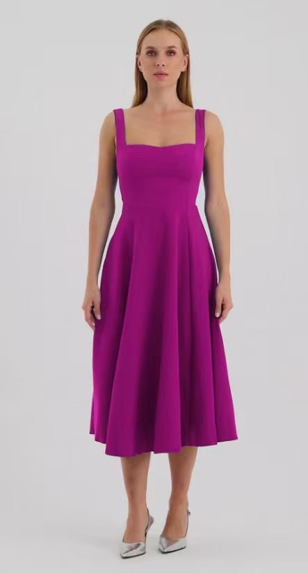 4730d45de046c62cf16dbed57d23260d.jpg Double Dress with Square Collar Midi Length - Image 1